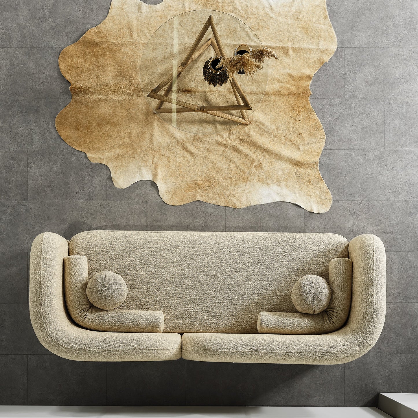 Donna Ivory Japandi Style Boucle Sofa