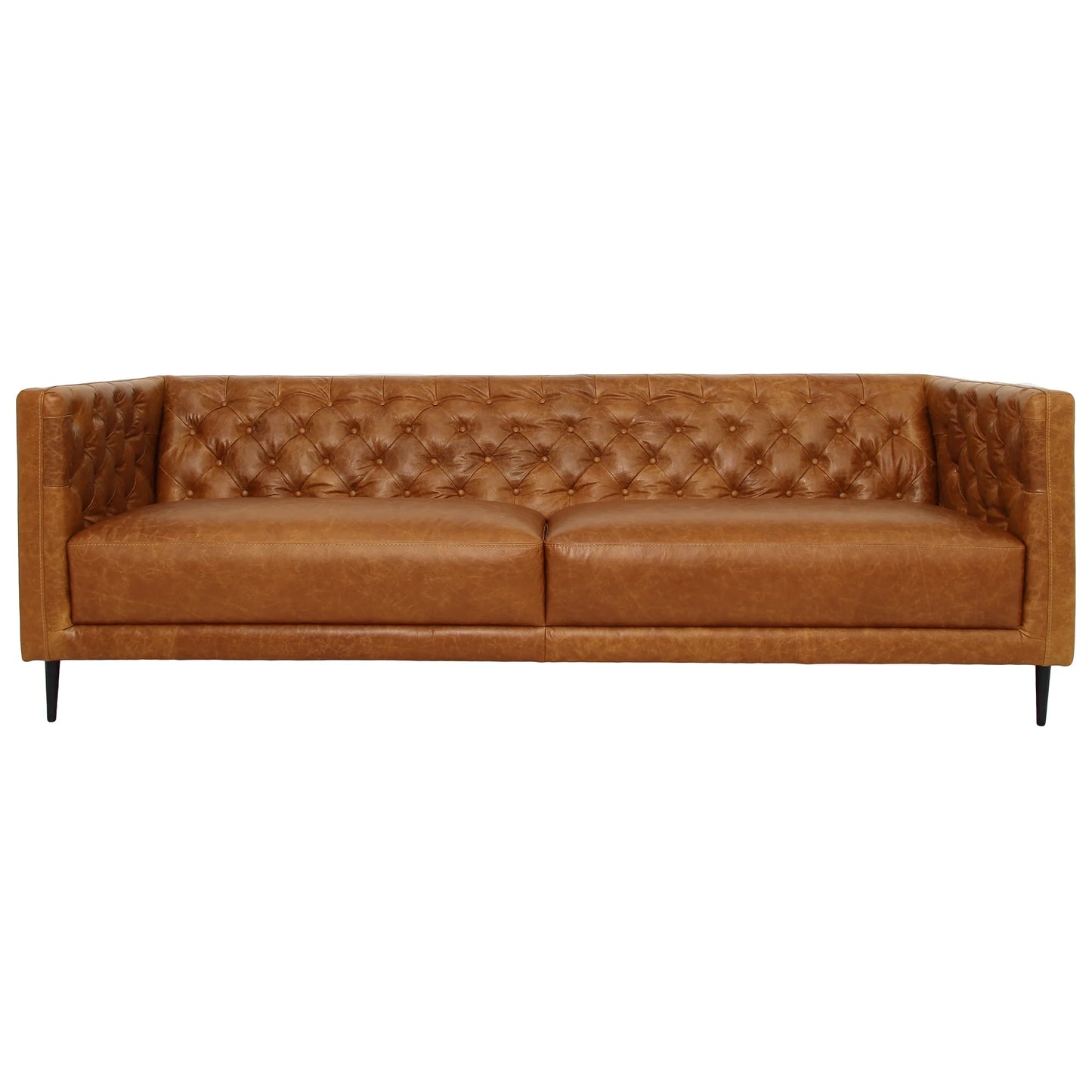 Vermont Waxy Cognac Genuine 100% Buffalo Leather Sofa