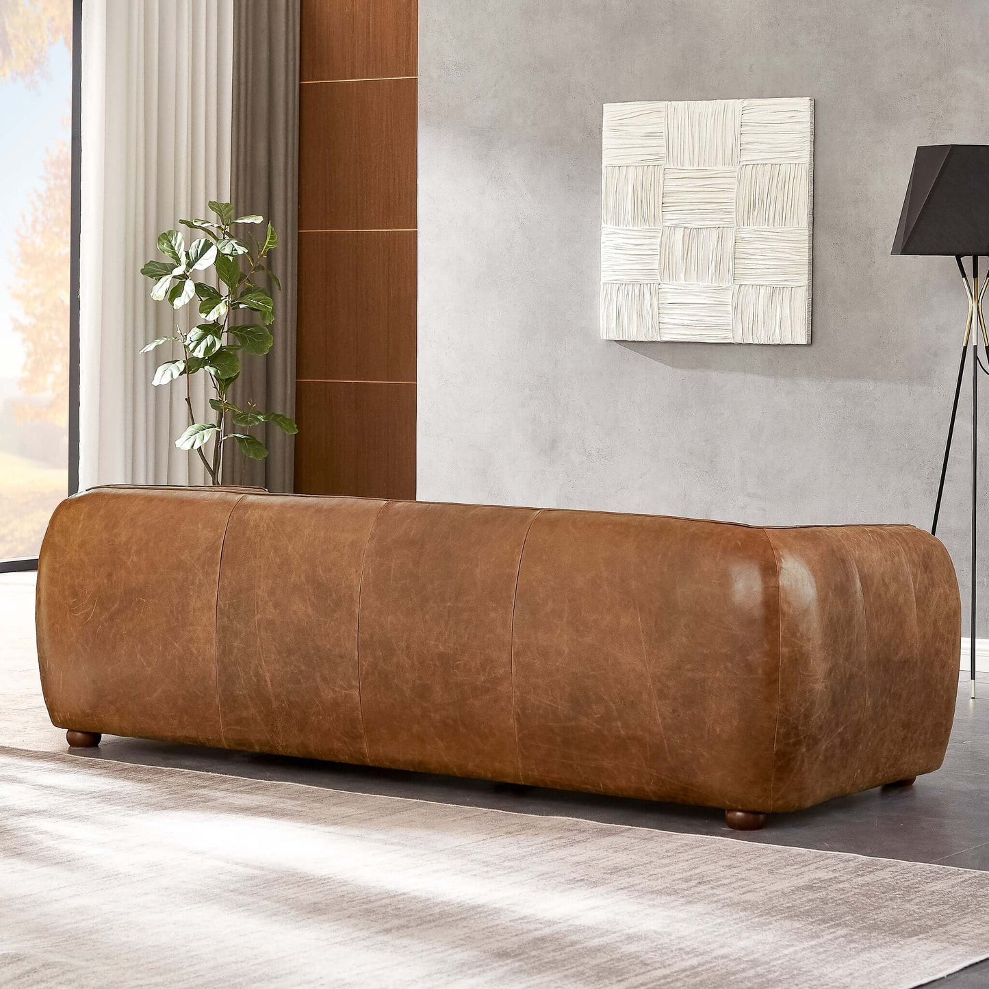 Marlon Luxury Italian Leather Brown Sofa