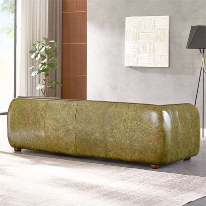 Marlon Luxury Italian Leather Green Sofa
