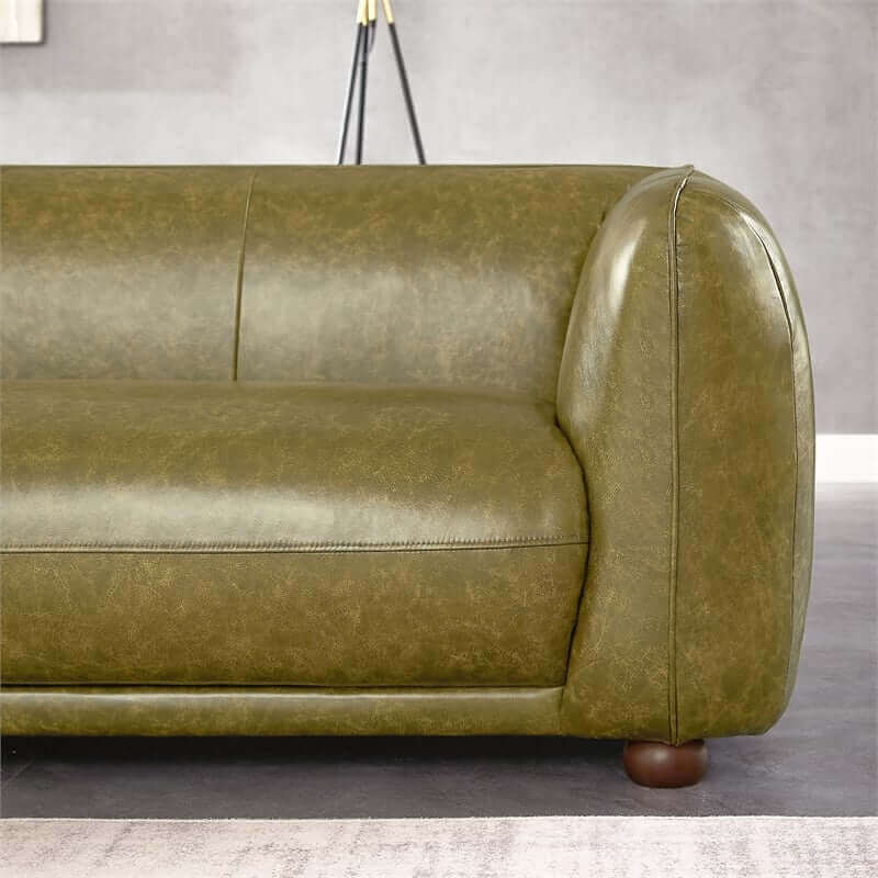 Marlon Luxury Italian Leather Green Sofa