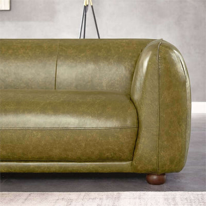 Marlon Luxury Italian Leather Green Sofa