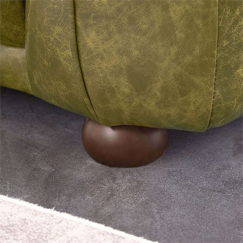 Marlon Luxury Italian Leather Green Sofa