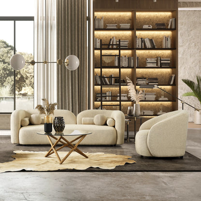Donna Ivory Japandi Style Boucle Sofa