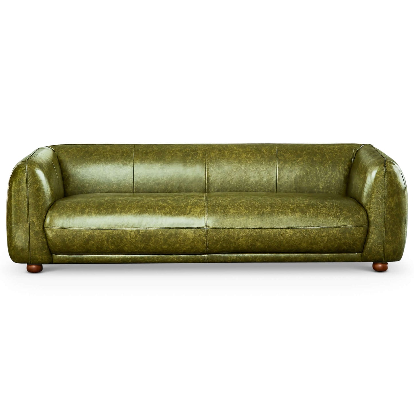 Marlon Luxury Italian Leather Green Sofa