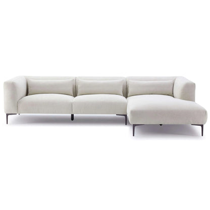 Laley Right-Facing L-Shaped Linen Sectional in Beige