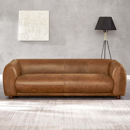 Marlon Luxury Italian Leather Brown Sofa