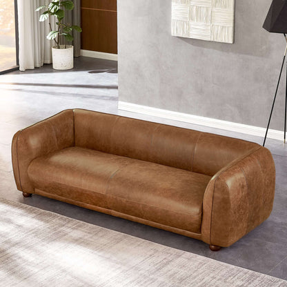 Marlon Luxury Italian Leather Brown Sofa