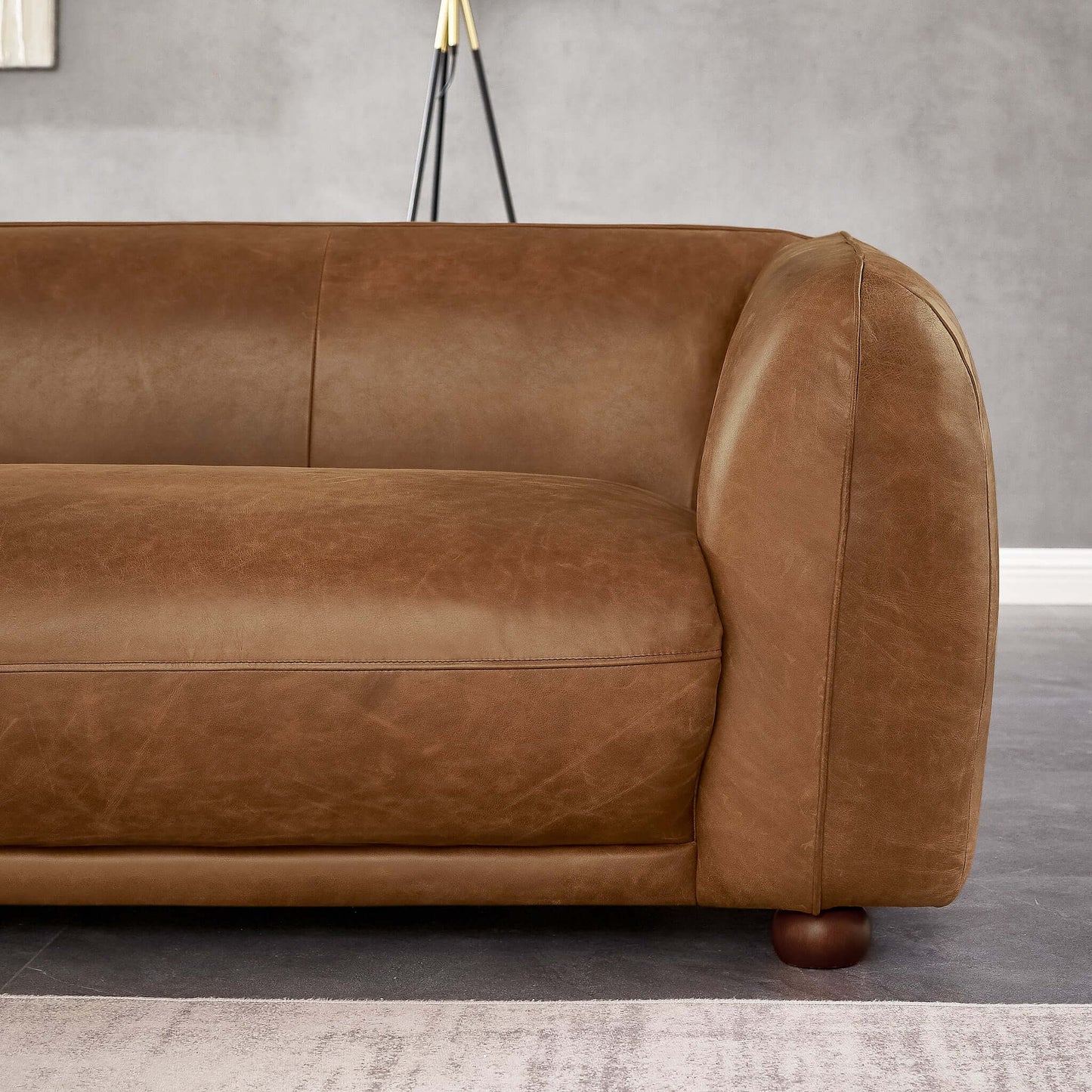 Marlon Luxury Italian Leather Brown Sofa